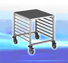 Trolley Gastronorm 1/1 size 7 levels with worktop stainless stee